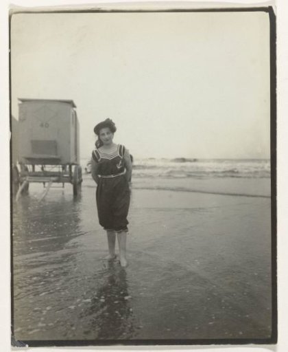 Portrait of a Woman by a Bathing Carriage (North Sea Coast), Netherlands or Germany