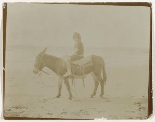Girl on a Donkey at the Beach (North Sea Coast), Netherlands or Germany
