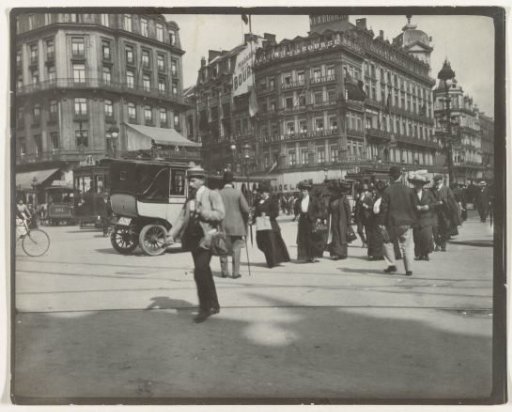 View of the Grands Magasins de la Bourse in Brussels