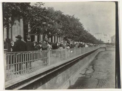 View in a city, at a quay