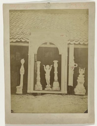 Composition of plaster ornaments from the workshop of J. Delbove, Brussels, Belgium