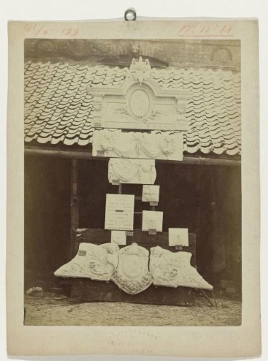 Composition of plaster ornaments from the workshop of J. Delbove, Brussels, Belgium