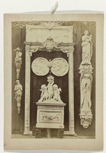 Composition of plaster ornaments from the workshop of J. Delbove, Brussels, Belgium