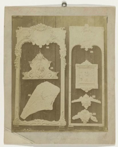 Composition of plaster ornaments from the workshop of J. Delbove, Brussels, Belgium
