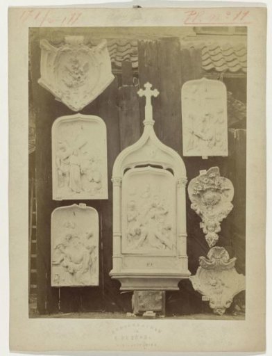 Composition of plaster ornaments from the workshop of J. Delbove, Brussels, Belgium