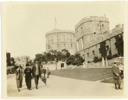 Group of American tourists at Windsor Castle, England