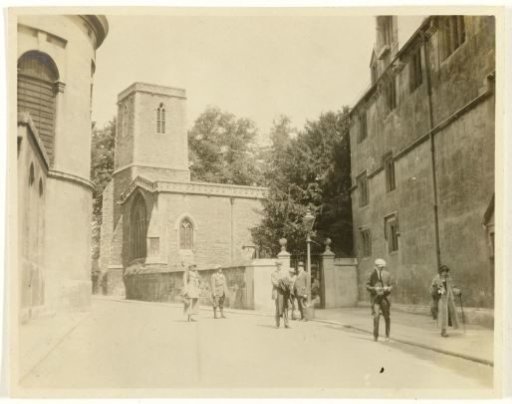 Group of American tourists in an unknown city, England