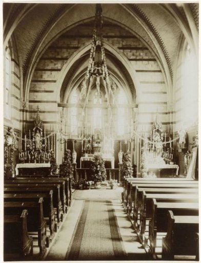 Interior of a Catholic church, view of the choir