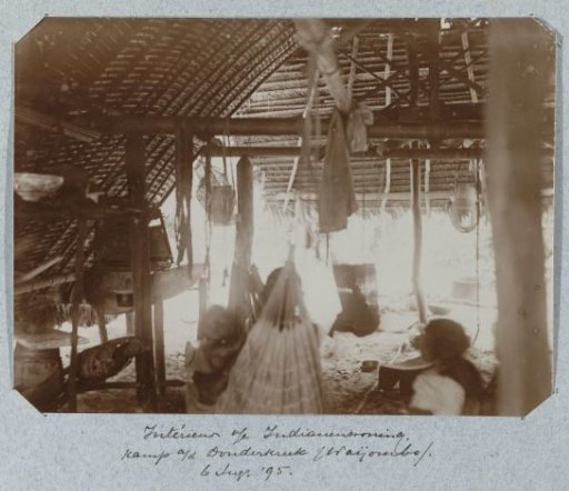 Interior of a house on the Donders Creek, Suriname
