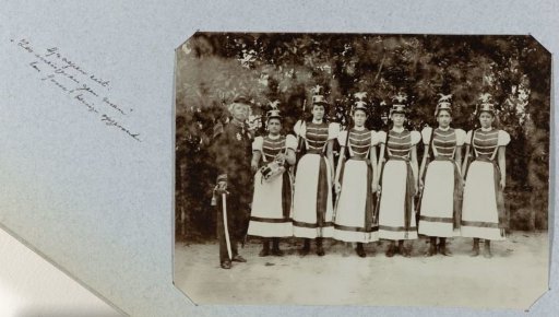 Scenes from "Six Girls and No Man" performed at the Governor's house