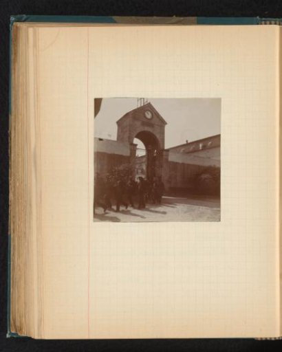 Prison gate with Arab prisoners, possibly in Chiavari