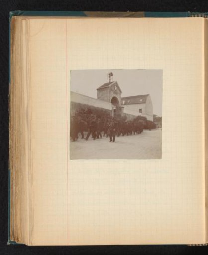 View of a prison gate with Arab prisoners, possibly in Chiavari