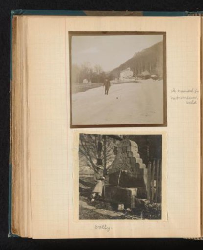 Theodore van Lelyveld Walking Through a Snowy Field and Dina Amelia van Emden Sitting on the Edge of a Fountain