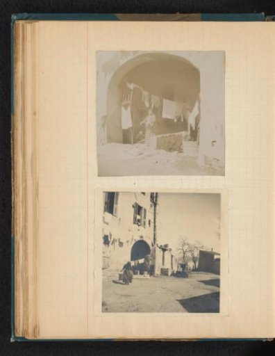 Unidentified women with washing lines on Corsica