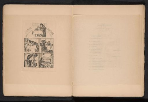 Reproduction of a drawn comic strip about a man feasting with Death, by Gustaaf Coppieters