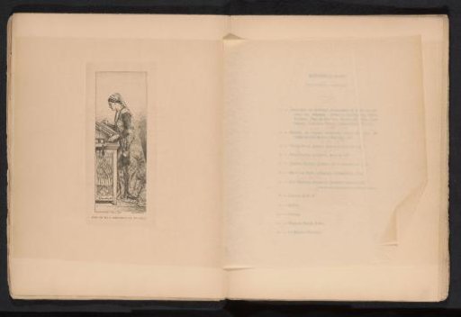 Reproduction of a drawing of a portrait of Marie van Belle, by André Hennebicq