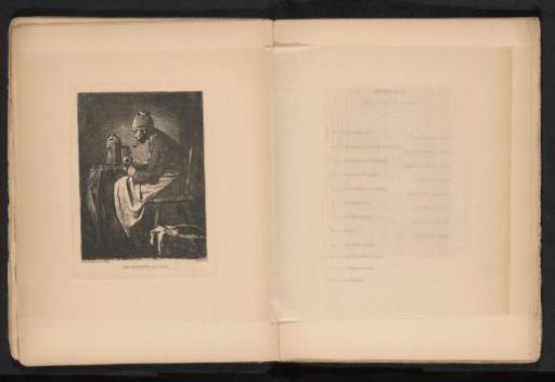 Reproduction of a drawing of a man smoking a pipe by Josse Impens