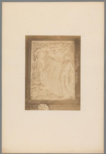 Relief with Mercury and a woman, possibly a goddess