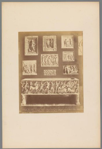 Sarcophagus and various reliefs in the Naples Museums, Italy