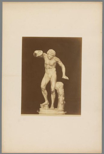 Sculpture of the dancing faun in the Galleria degli Uffizi, Florence, Italy