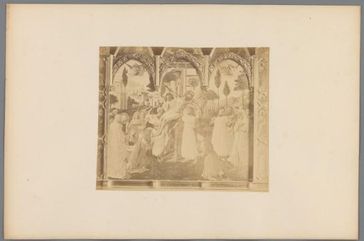 Photographic reproduction of the painting The Deposition of Christ by Fra Angelico in the San Marco Museum in Florence, Italy