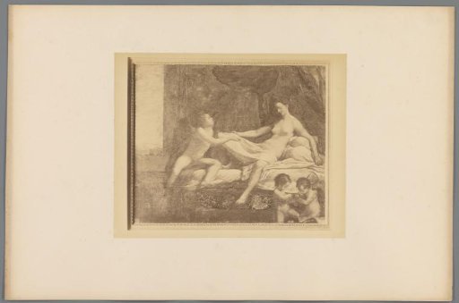 Photographic reproduction of the painting Danaë after Correggio in the Galleria Borghese in Rome, Italy