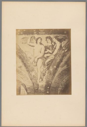 Photographic reproduction of the fresco Venus, Ceres and Juno after Raphael in the Villa Farnesina in Rome, Italy