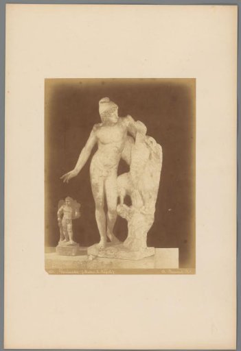 Sculpture of Ganymede and Jupiter as an eagle in the Naples Museums, Italy