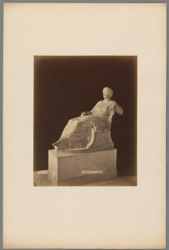 Sculpture of a seated Agrippina the Elder in the Capitoline Museums, Rome, Italy