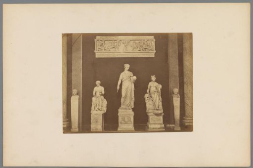 Sculptures of Clio, Urania, and Thalia in the Vatican Museums in Vatican City, Italy
