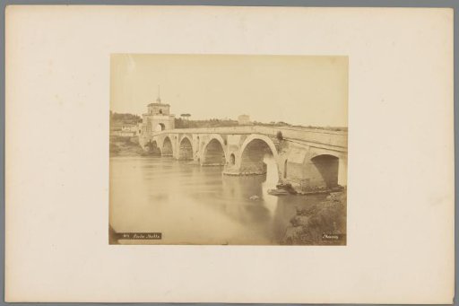 Milvian Bridge over the Tiber in Rome, Italy