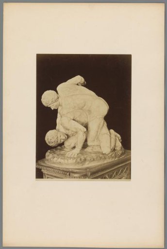 Sculpture of two Greek wrestlers in the Galleria degli Uffizi, Florence, Italy