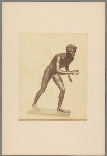 Sculpture of a discus thrower in the Neapolitan Museums, Italy