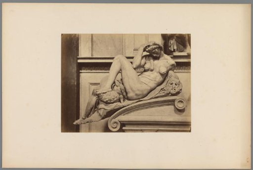 Detail of the tomb monument for Giuliano de' Medici by Michelangelo, Florence, Italy