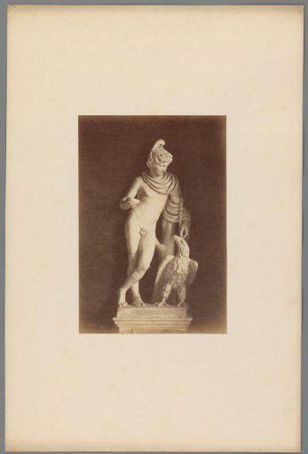 Sculpture of Ganymede and Jupiter as an eagle in the Naples Museums, Italy