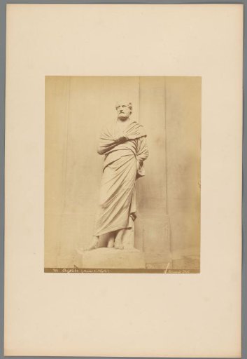 Sculpture of a man in a toga in the Naples Museums, Italy