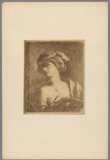 Photographic reproduction of a painting depicting a boy with a goose quill in his hand