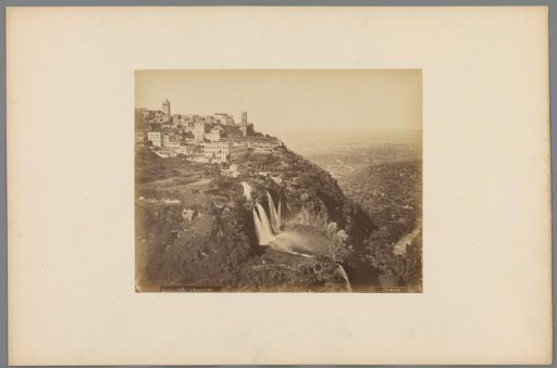 View of the waterfalls at Tivoli, Italy