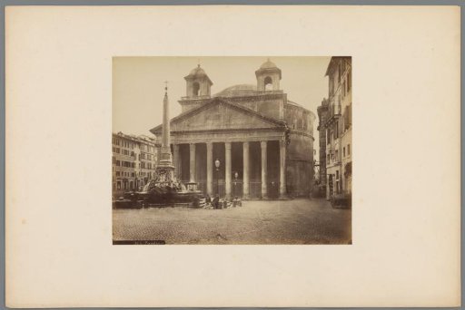 View of the Pantheon and the Macuteo obelisk in Rome, Italy