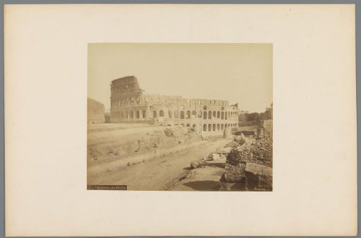 View of the Colosseum and the Meta Sudans in Rome, Italy
