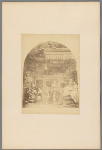 Photographic reproduction of a painting depicting a birth