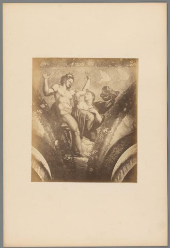Photographic reproduction of a wall painting depicting two figures