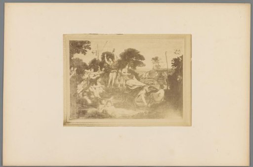 Photographic reproduction of a painting depicting a hunting scene