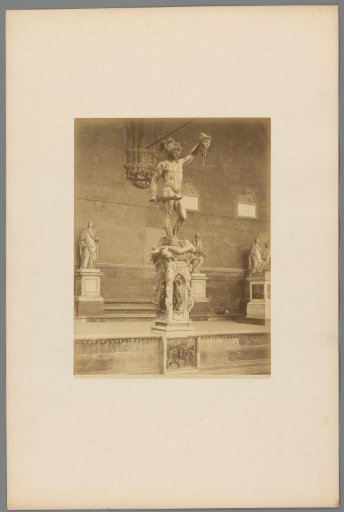Sculpture of Perseus with the head of Medusa in the Loggia dei Lanzi in Florence, Italy