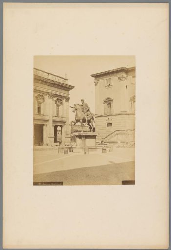Equestrian statue of Marcus Aurelius on the Capitoline Hill in Rome, Italy