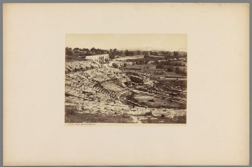 View in the Greek theatre in Syracuse, Italy