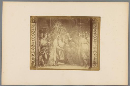 Photographic reproduction of a fresco, probably in Siena