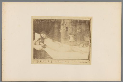 Photographic reproduction of the Venus of Urbino by Titian in the Galleria degli Uffizi, Florence, Italy