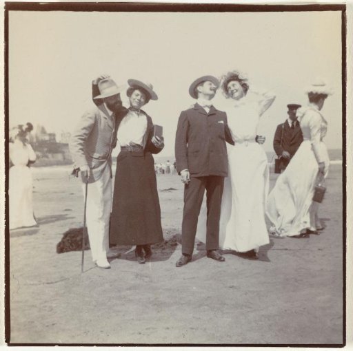 Girl with Friends on the Beach in Normandy