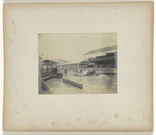 Water slide with small boats at the World's Fair in St. Louis (Louisiana Purchase Exposition), 1904